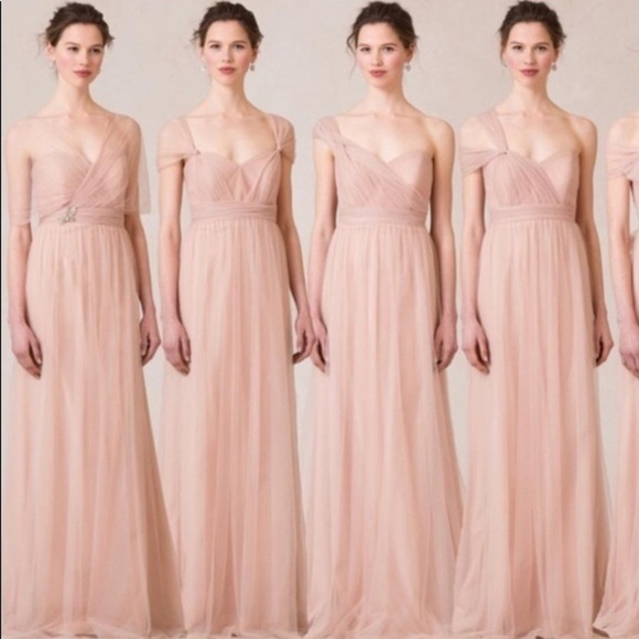 JENNY YOO Annabelle Soft Blush Pink Convertible Bridesmaid Dress 12
